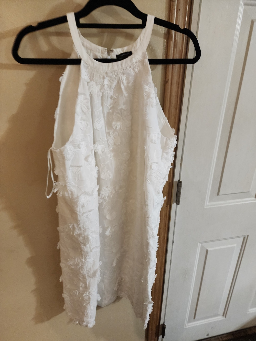 LOFT White Textured Halter Dress Sz 10